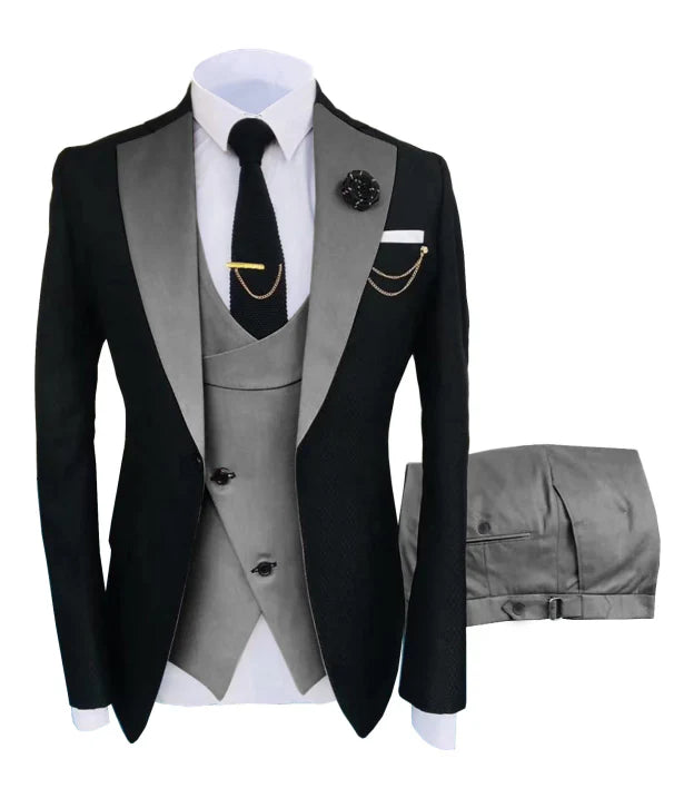 Herren Anzug in formellem Stil, dreiteilig mit Sakko, Weste und Hose