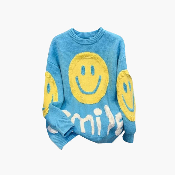 Trendiger, gemütlicher Smiley-Pullover für Damen - SchmiedeMode