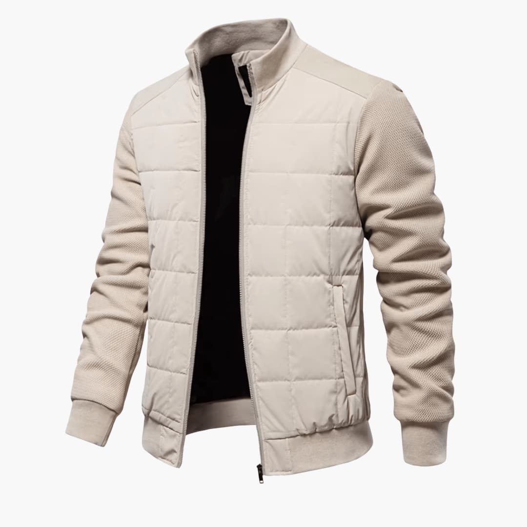 Steppjacke für Herren mit Stehkragen und Frontreißverschluss