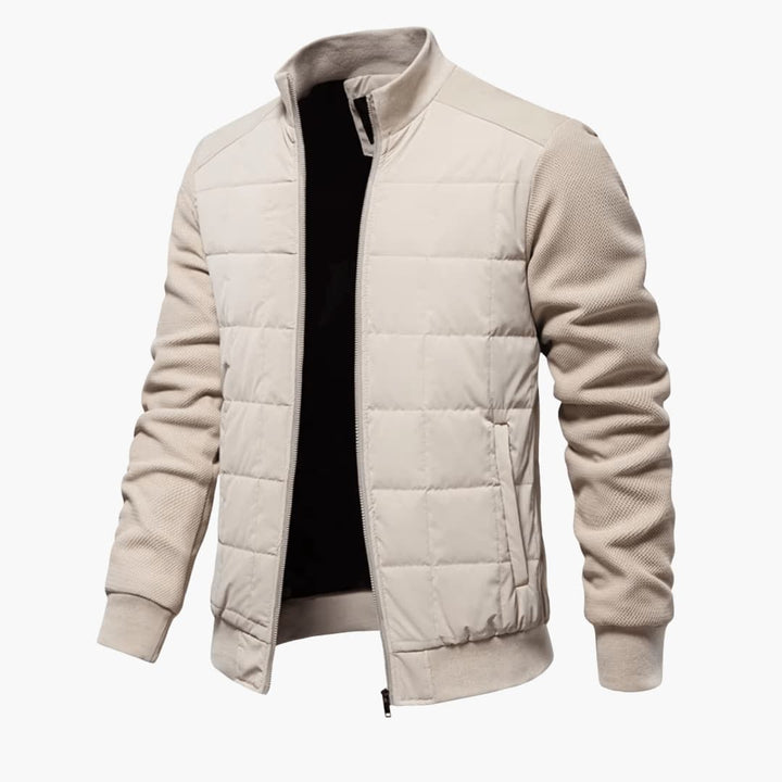 Steppjacke für Herren mit Stehkragen und Frontreißverschluss
