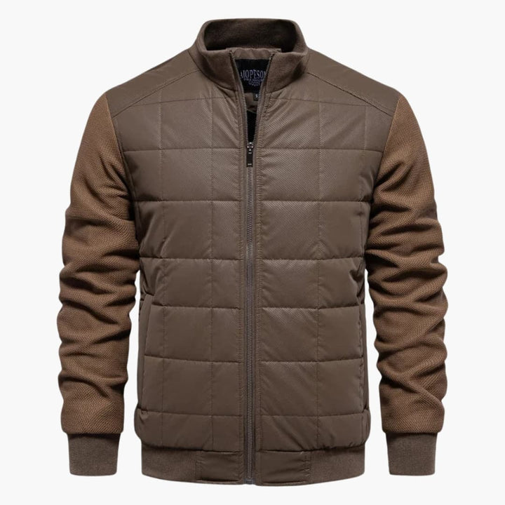 Steppjacke für Herren mit Stehkragen und Frontreißverschluss