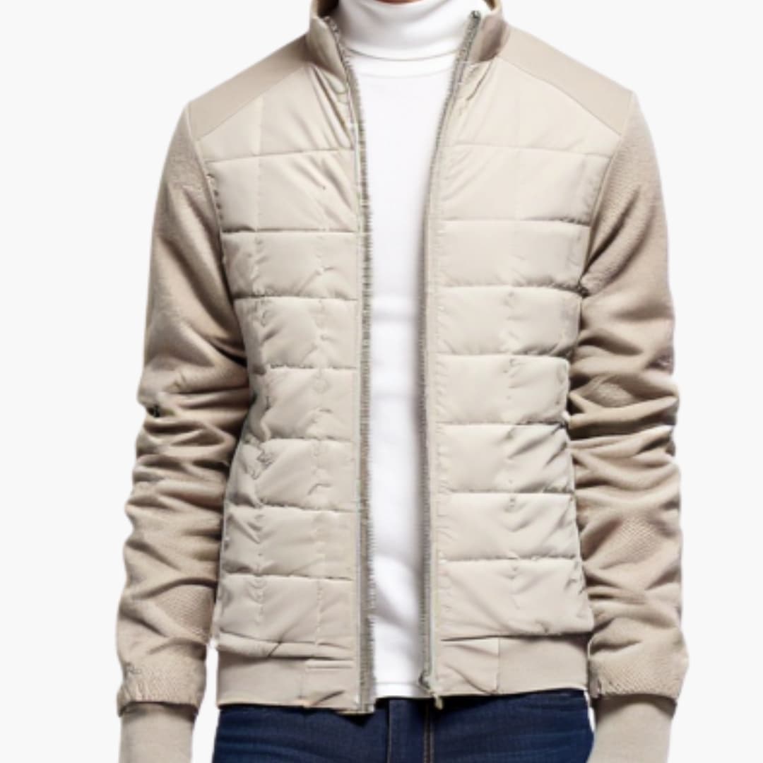 Steppjacke für Herren mit Stehkragen und Frontreißverschluss