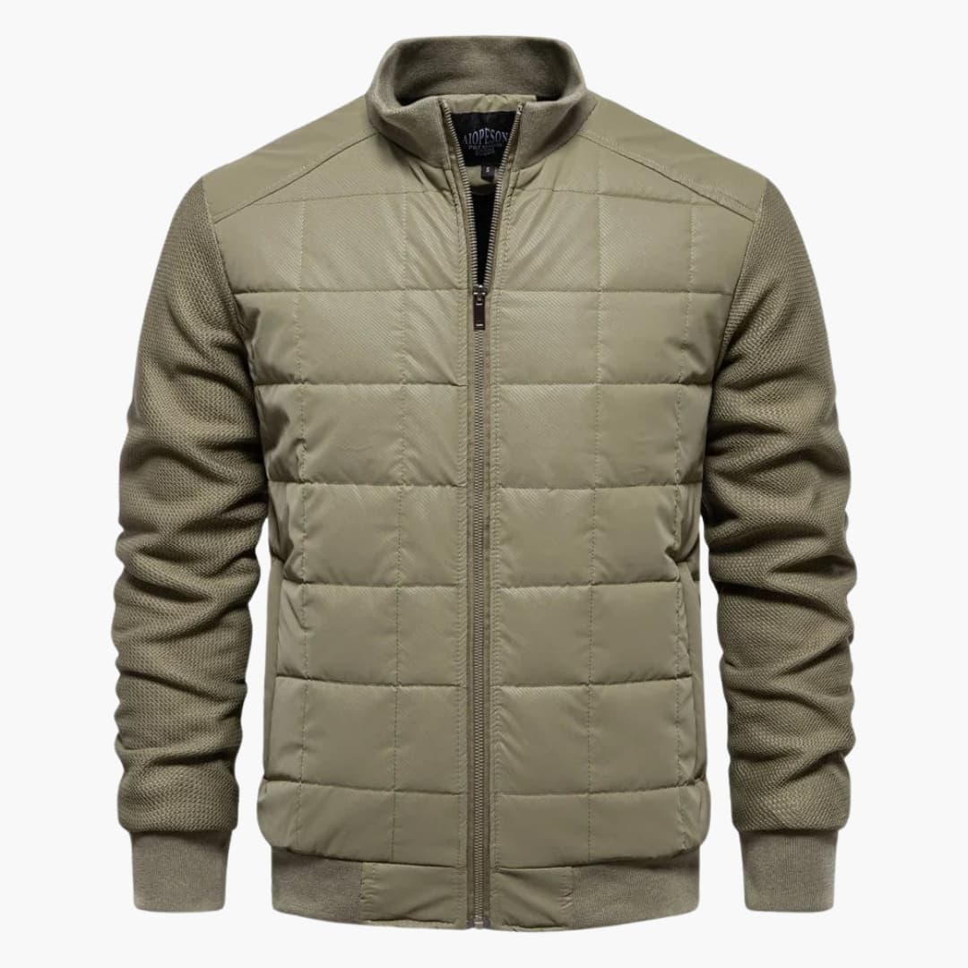 Steppjacke für Herren mit Stehkragen und Frontreißverschluss