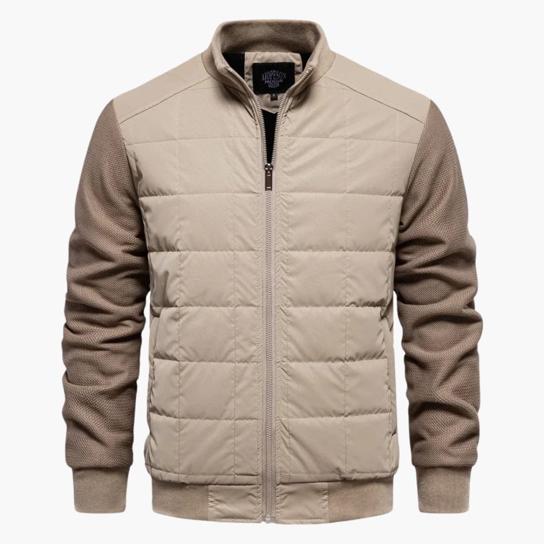 Steppjacke für Herren mit Stehkragen und Frontreißverschluss