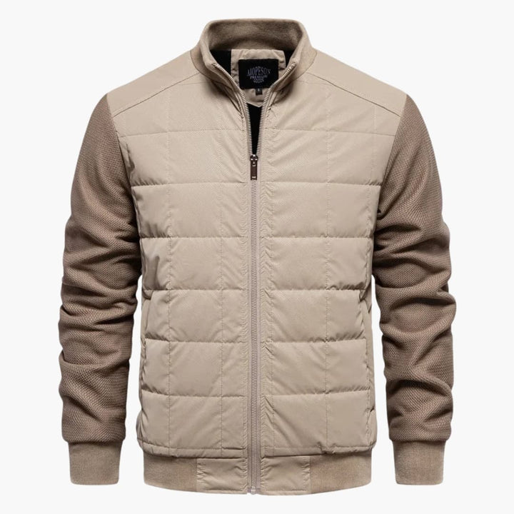 Steppjacke für Herren mit Stehkragen und Frontreißverschluss