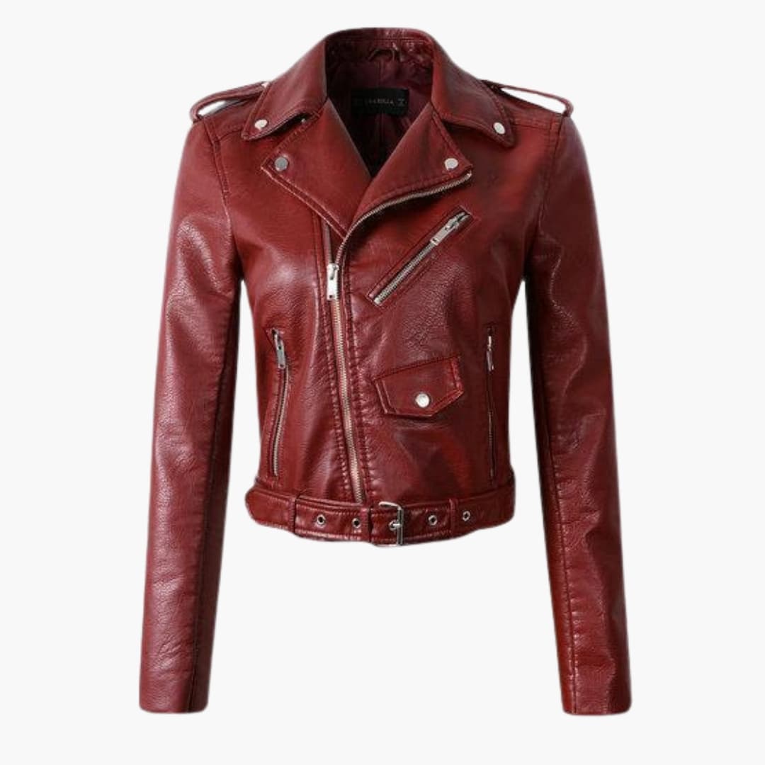 Stylische Damen Bikerjacke mit Reverskragen und Reißverschlusstaschen