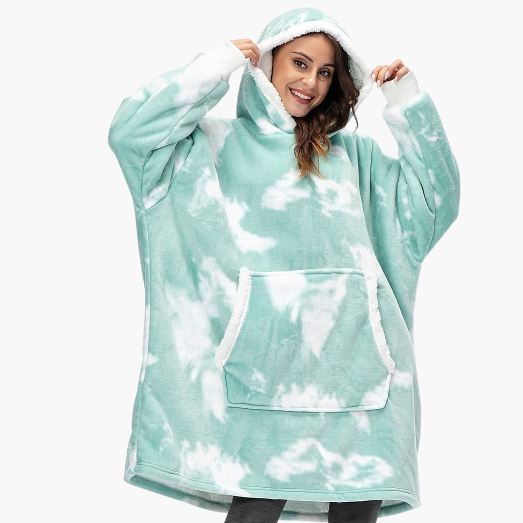 Unisex Decken Hoodie mit Kapuze und Fronttasche