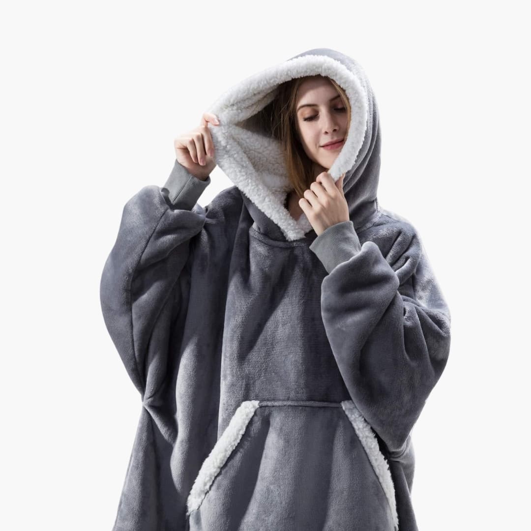 Unisex Decken Hoodie mit Kapuze und Fronttasche