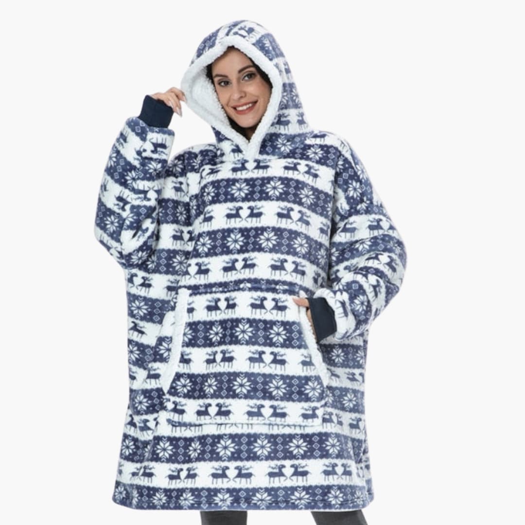 Unisex Decken Hoodie mit Kapuze und Fronttasche