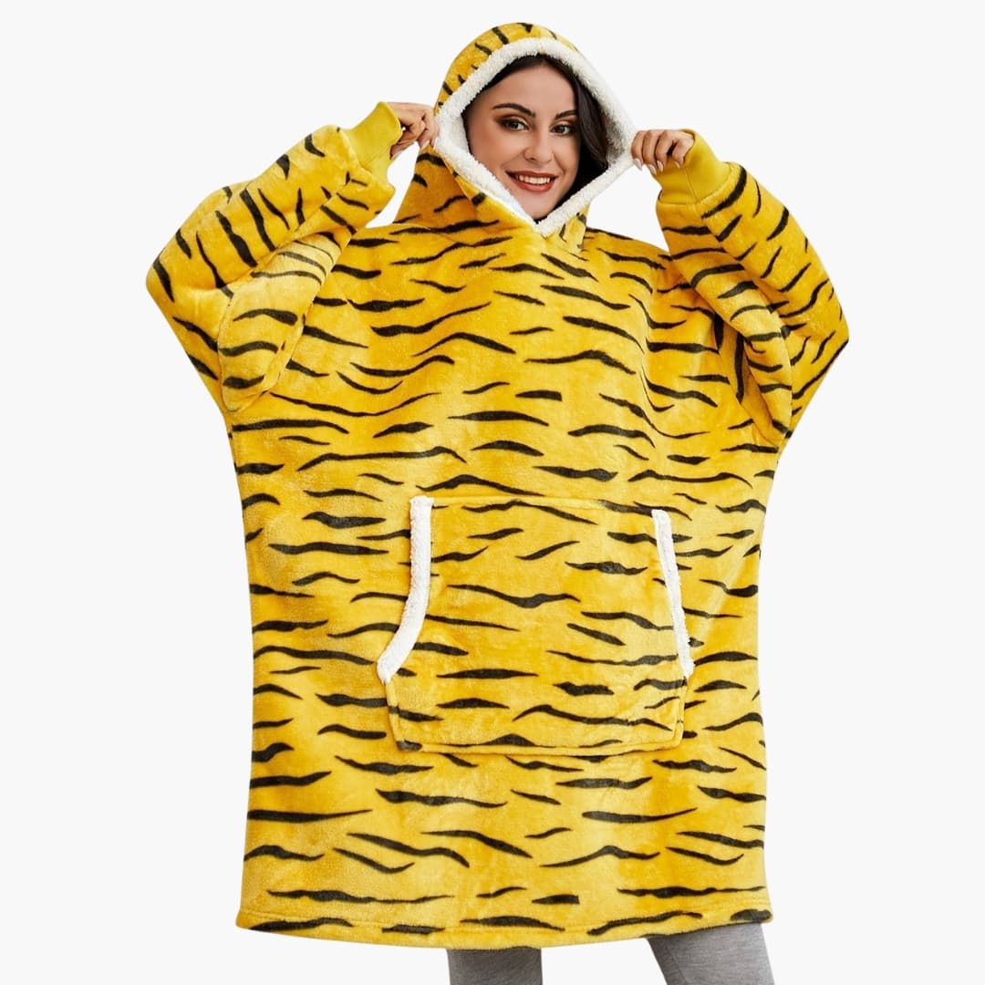 Unisex Decken Hoodie mit Kapuze und Fronttasche