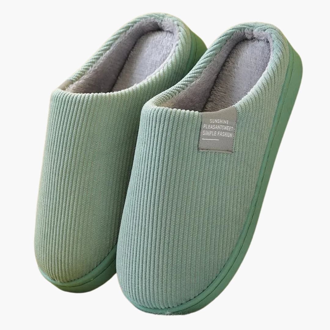 Unisex Hausschuhe mit Plüschoberfläche und dicker Sohle