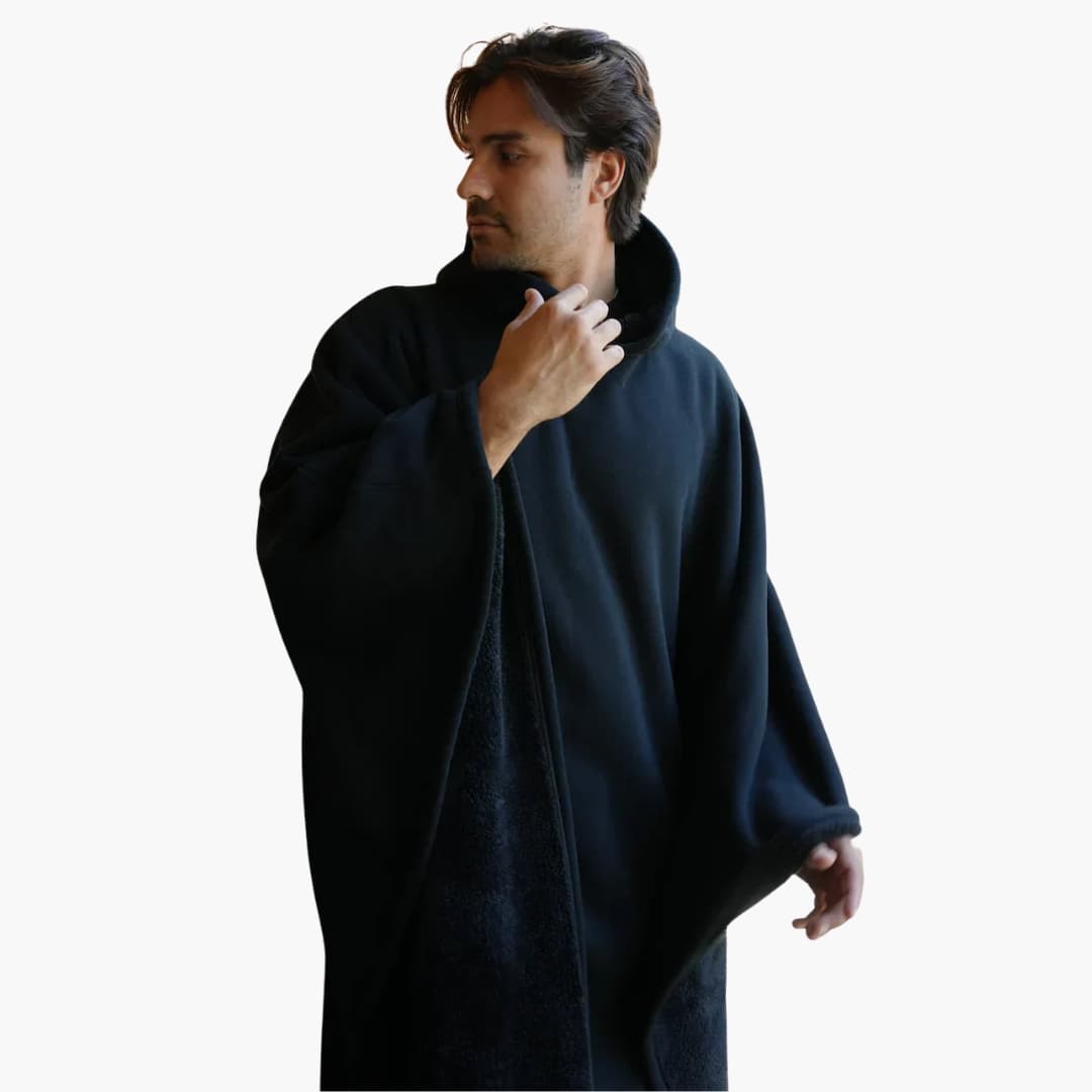 Unisex Poncho Decke mit Kapuze und weiter Passform