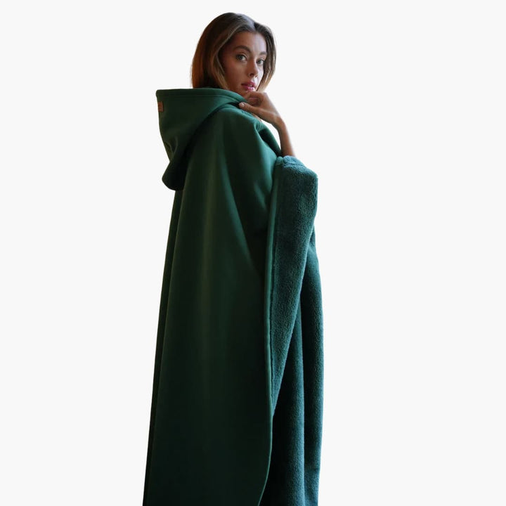 Unisex Poncho Decke mit Kapuze und weiter Passform