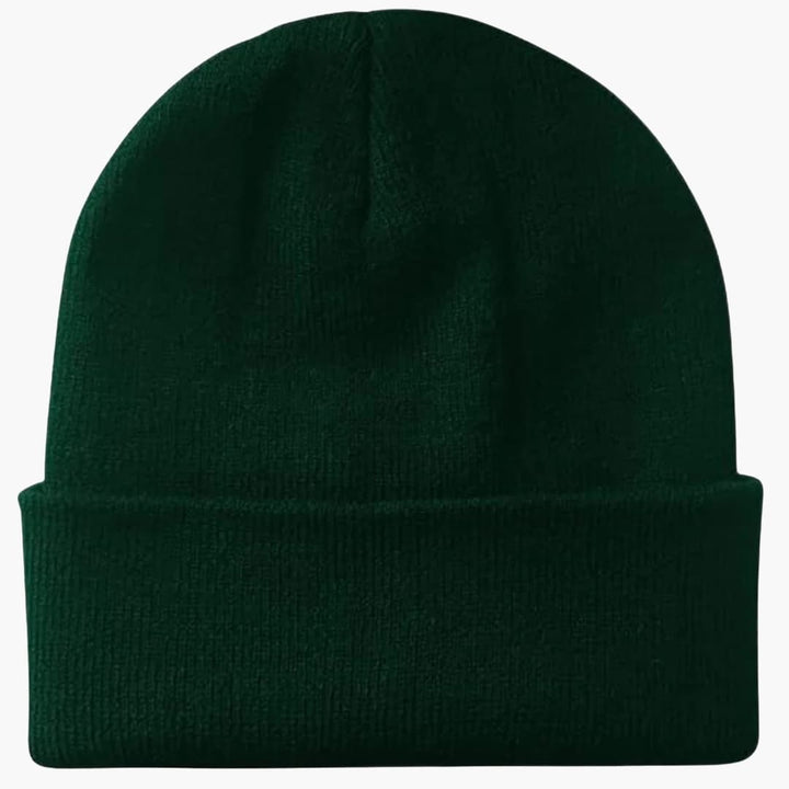 Unisex Strick Wintermütze mit runder Form und Rippoberfläche