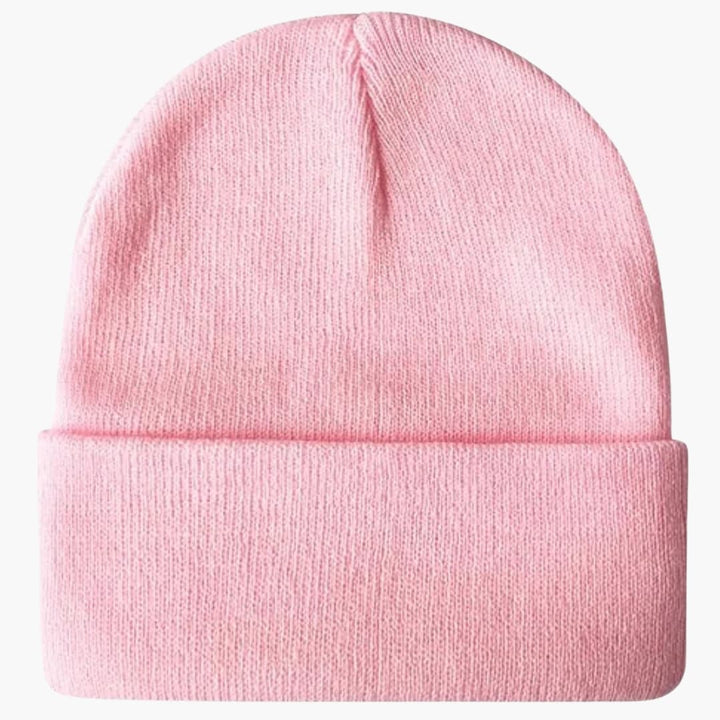 Unisex Strick Wintermütze mit runder Form und Rippoberfläche