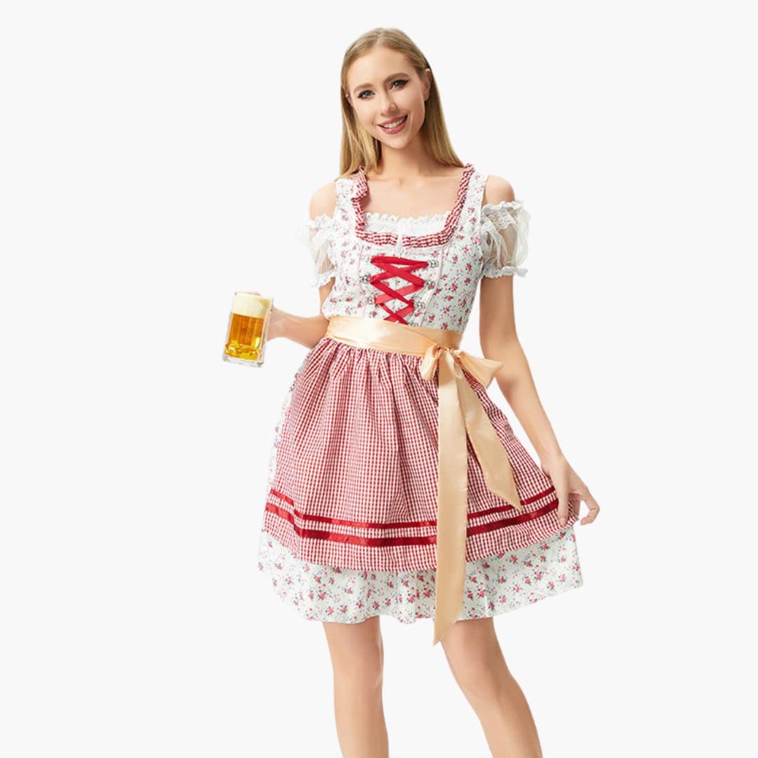 Geblümtes Dirndl kleid für Damen - Oktoberfest 2025